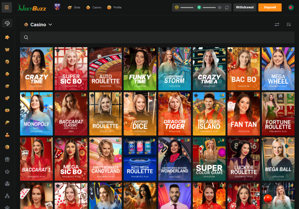 Jeet Buzz Bangladesh live casino with real dealers